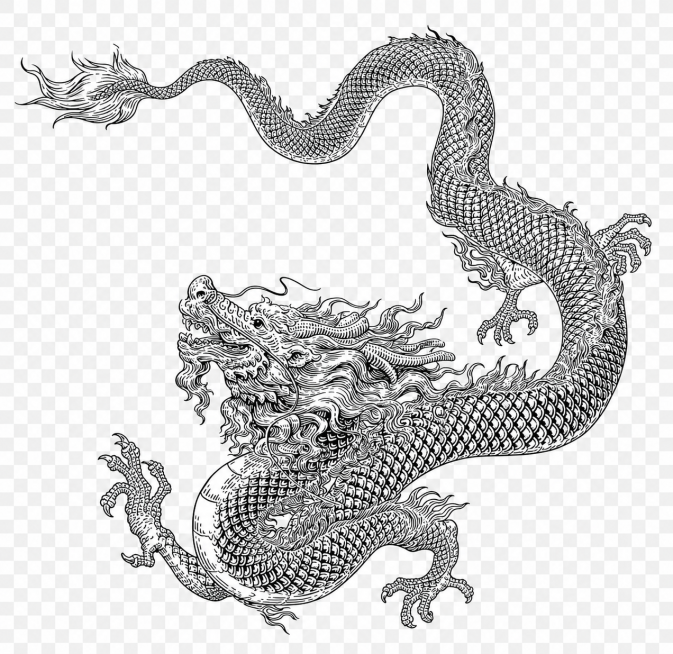 将图中的龙抠出来，保持龙的线条清晰预览效果