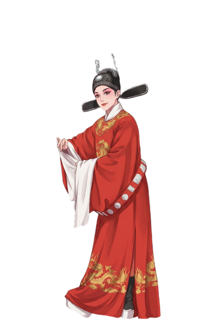 背景改成纯灰色，人物国风二次元风格，服饰和姿势保持不变预览效果