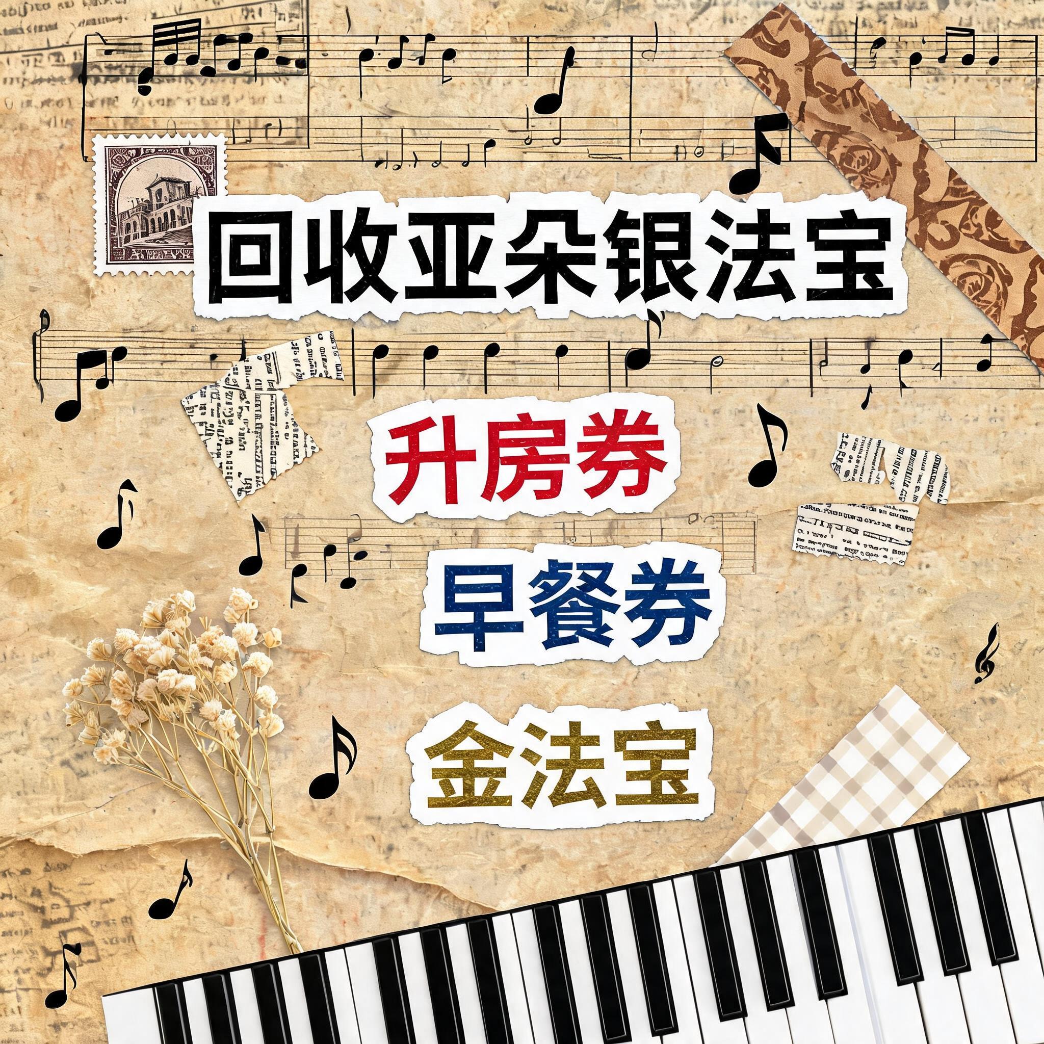 小红书大字封面，复古手账拼贴风格，参考图风格，主题文字为"回收… - 图片创意预览