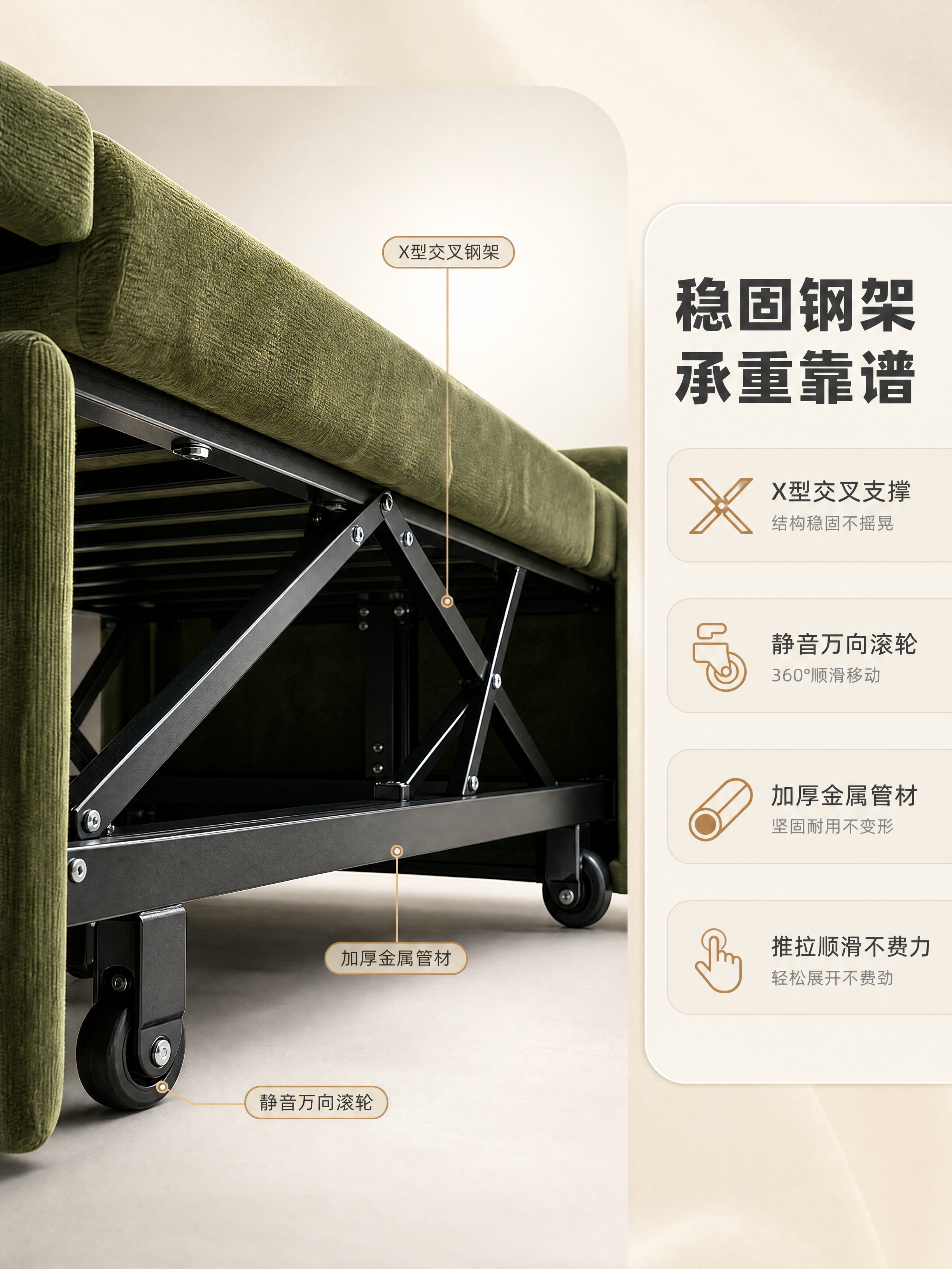 [商品] 使用【图7】底部钢架结构特写图；保留X型交叉黑色钢架… - 图片创意预览