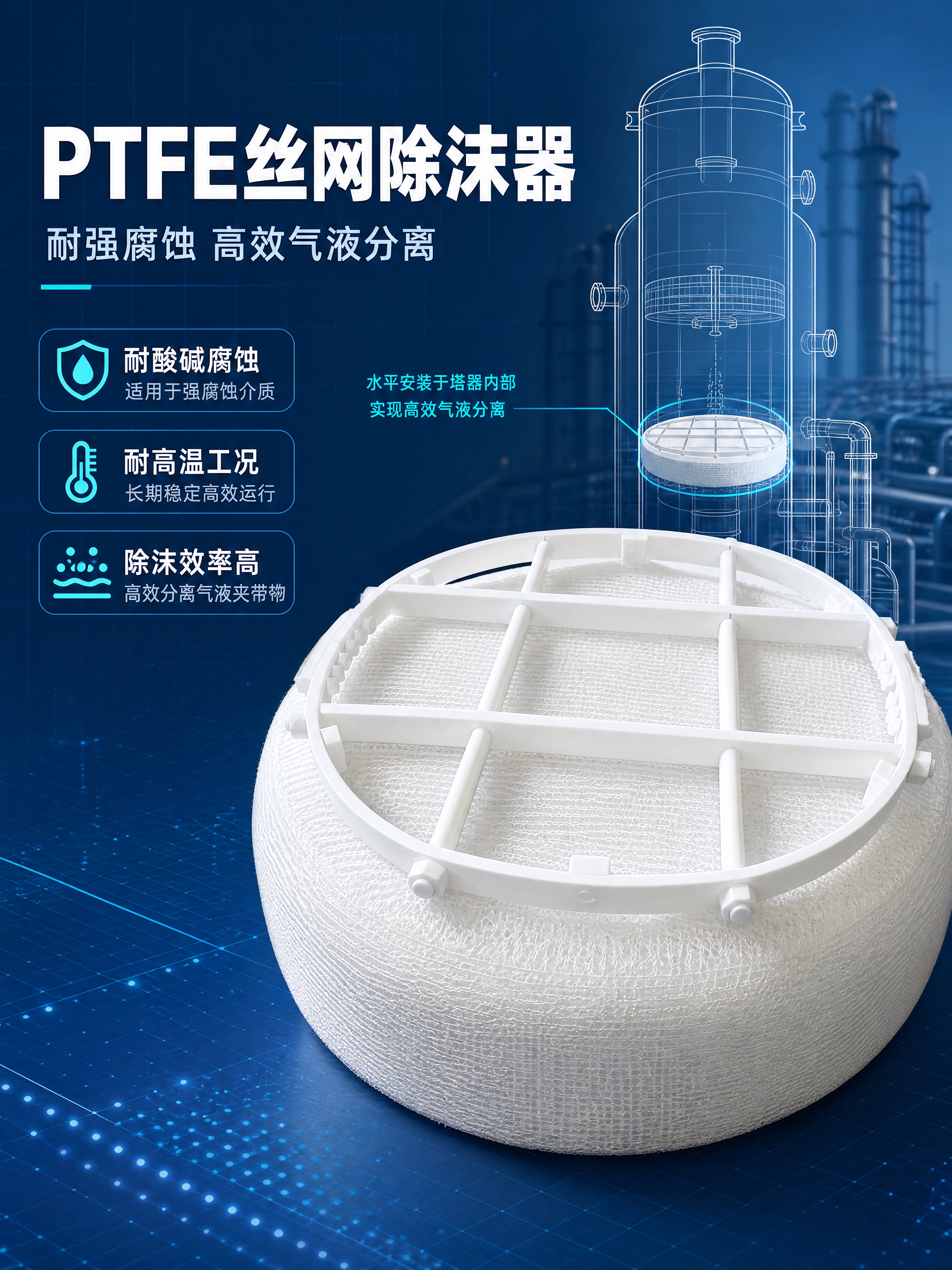 [商品] 使用【图1】聚四氟乙烯PTFE四氟丝网除沫器；保留圆… - 图片创意预览