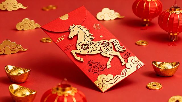 生成马年相关红包电商背景，图上不要有文字，