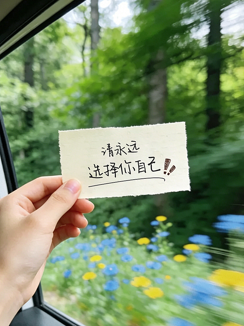 激励正能量语录分享车窗实景风手小红书封面