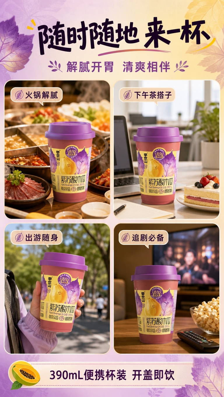 [商品] 使用【图1】季饮山紫苏酸木瓜杯装饮料；保留全部包装结… - 图片创意预览