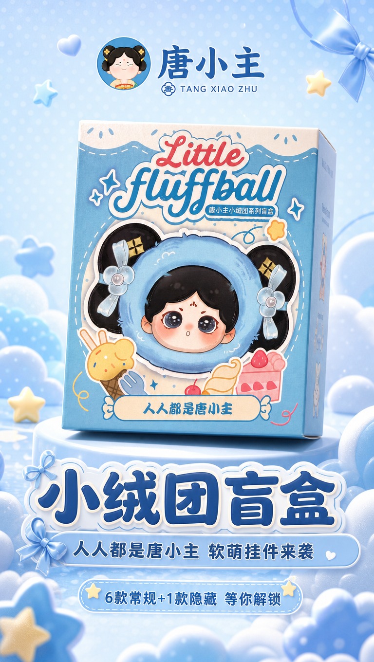 [商品] 使用【图1】唐小主小绒团系列盲盒包装盒正面图；保留包… - 图片创意预览