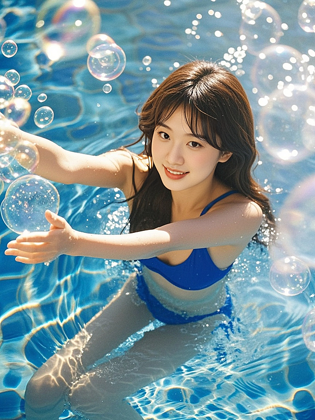 少女日系水下摄影