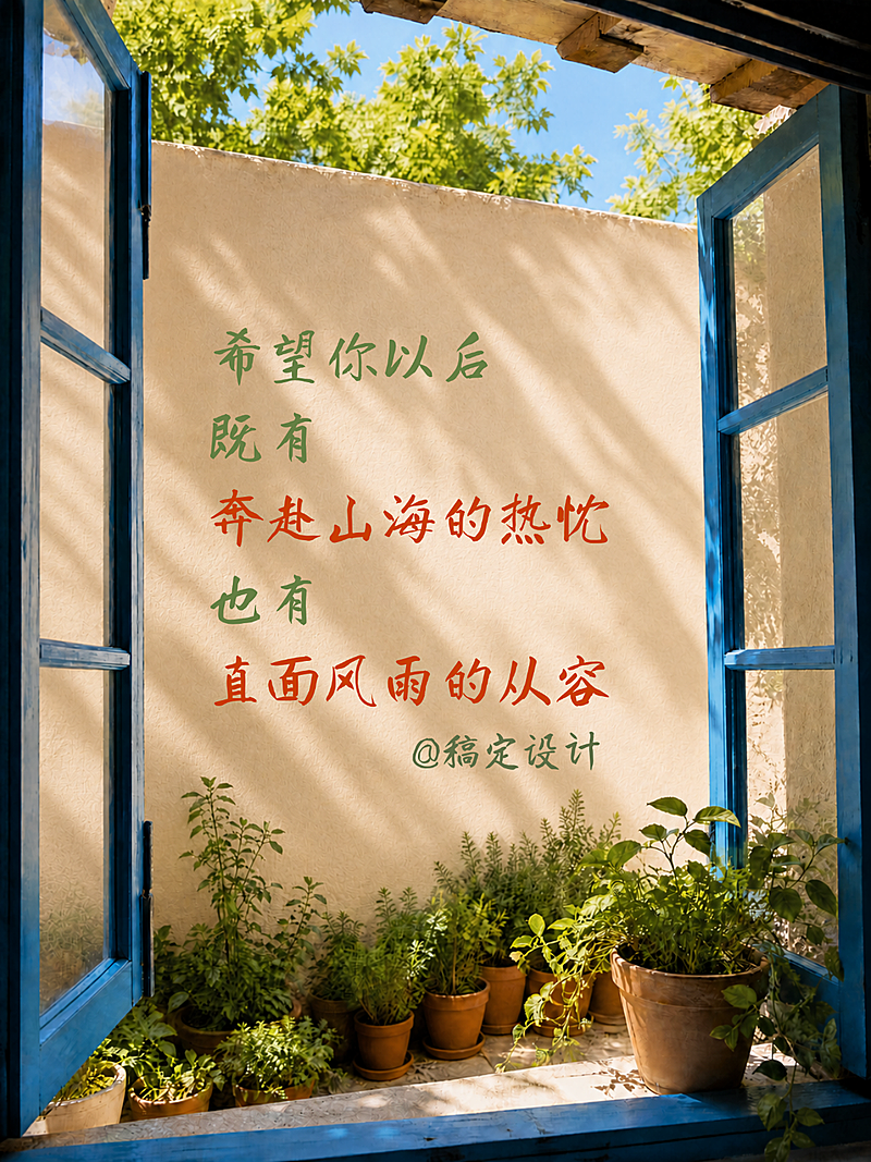 激励正能量文案文字摘抄温馨实景感小红书封面