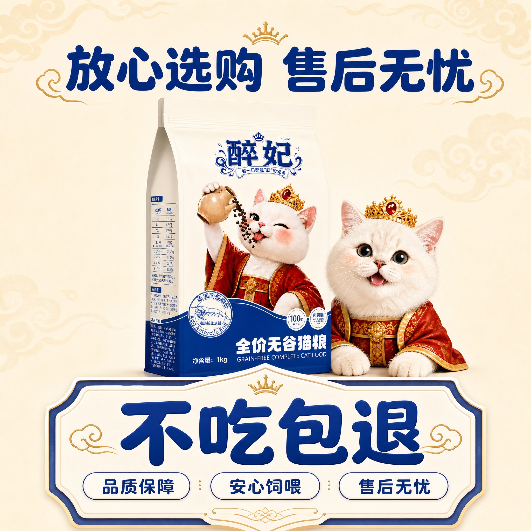 [主图-10] 售后保障收口图，主题：不吃包退 售后无忧 放心… - 图片创意预览