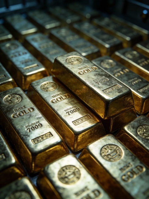 画面：金库内黄金条整齐摆放
运镜方案：缓慢推进，聚焦贵金属表现预览效果