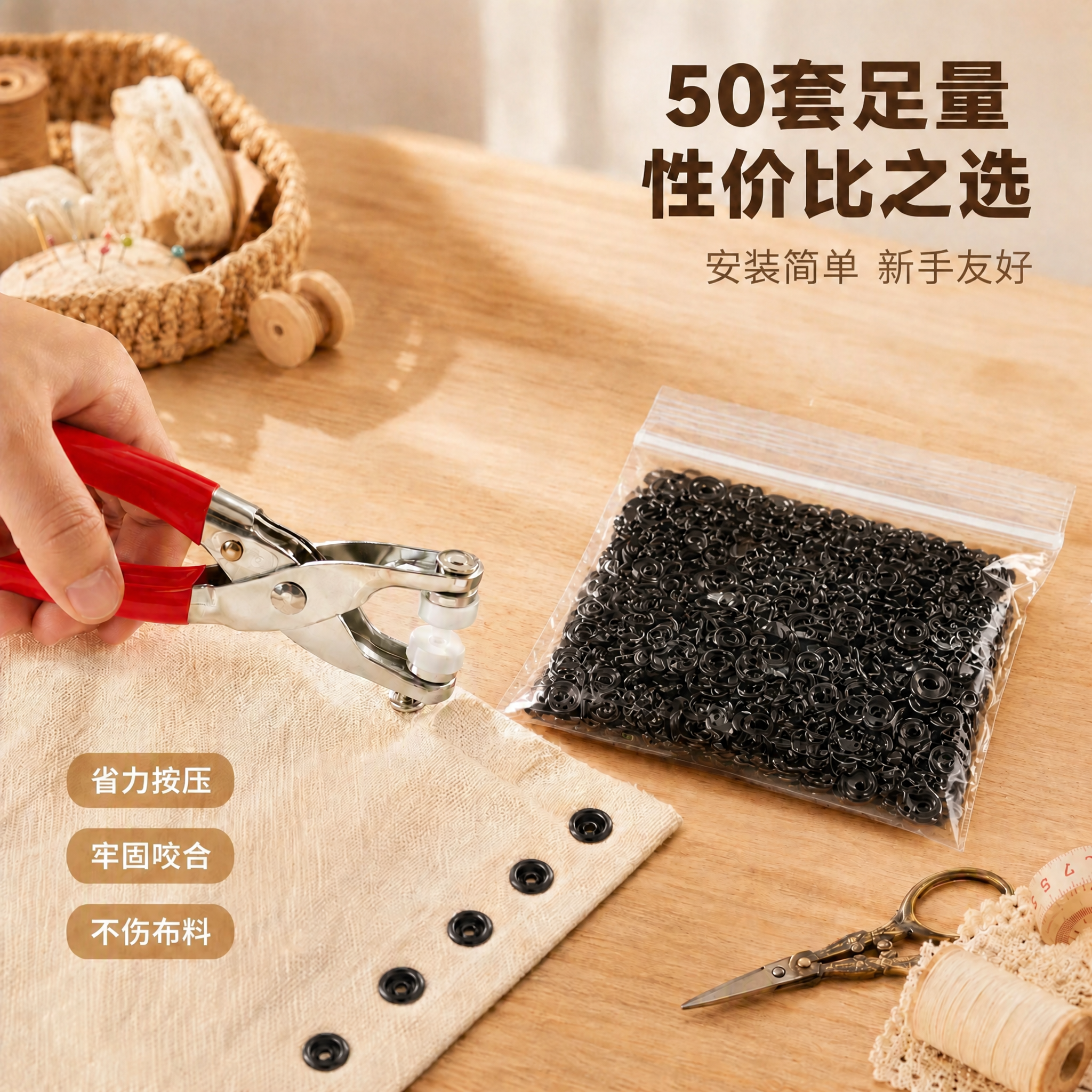 将图片中透明自封袋内的银色五爪扣替换为黑色（枪黑色/古铜黑色）… - 图片创意预览