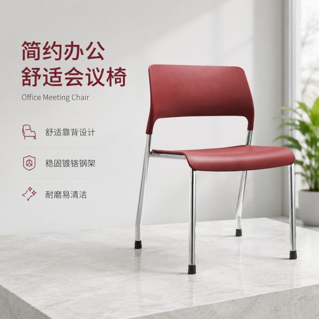 「图片1」，生成电商主图（1张），商品名称是会议椅，适配淘宝/天猫平台，主图比例为1:1预览效果