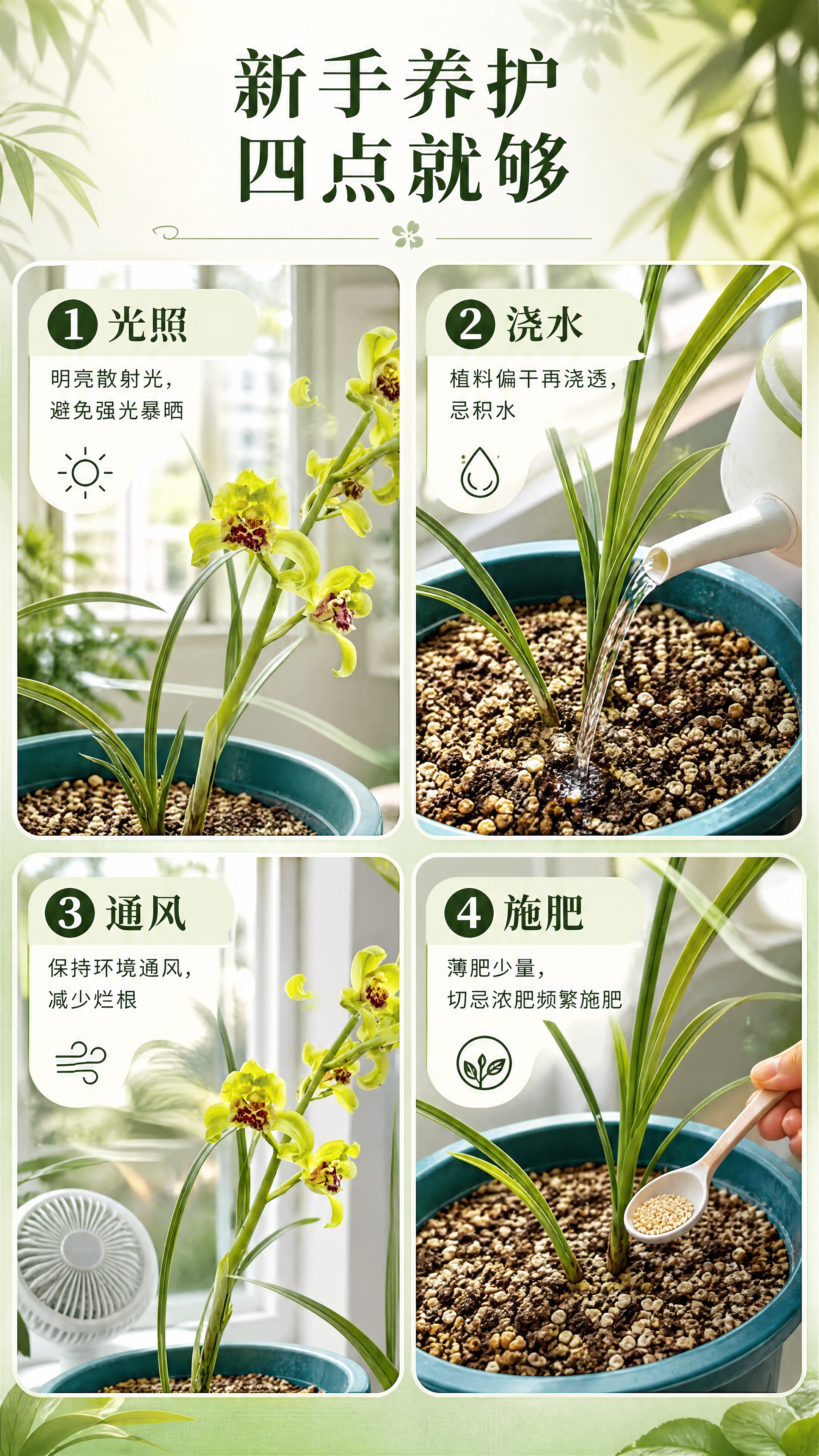 [商品] 使用【图1】蕙兰绿蕙梅瓣兰花苗；保留叶片、花茎、花朵… - 图片创意预览