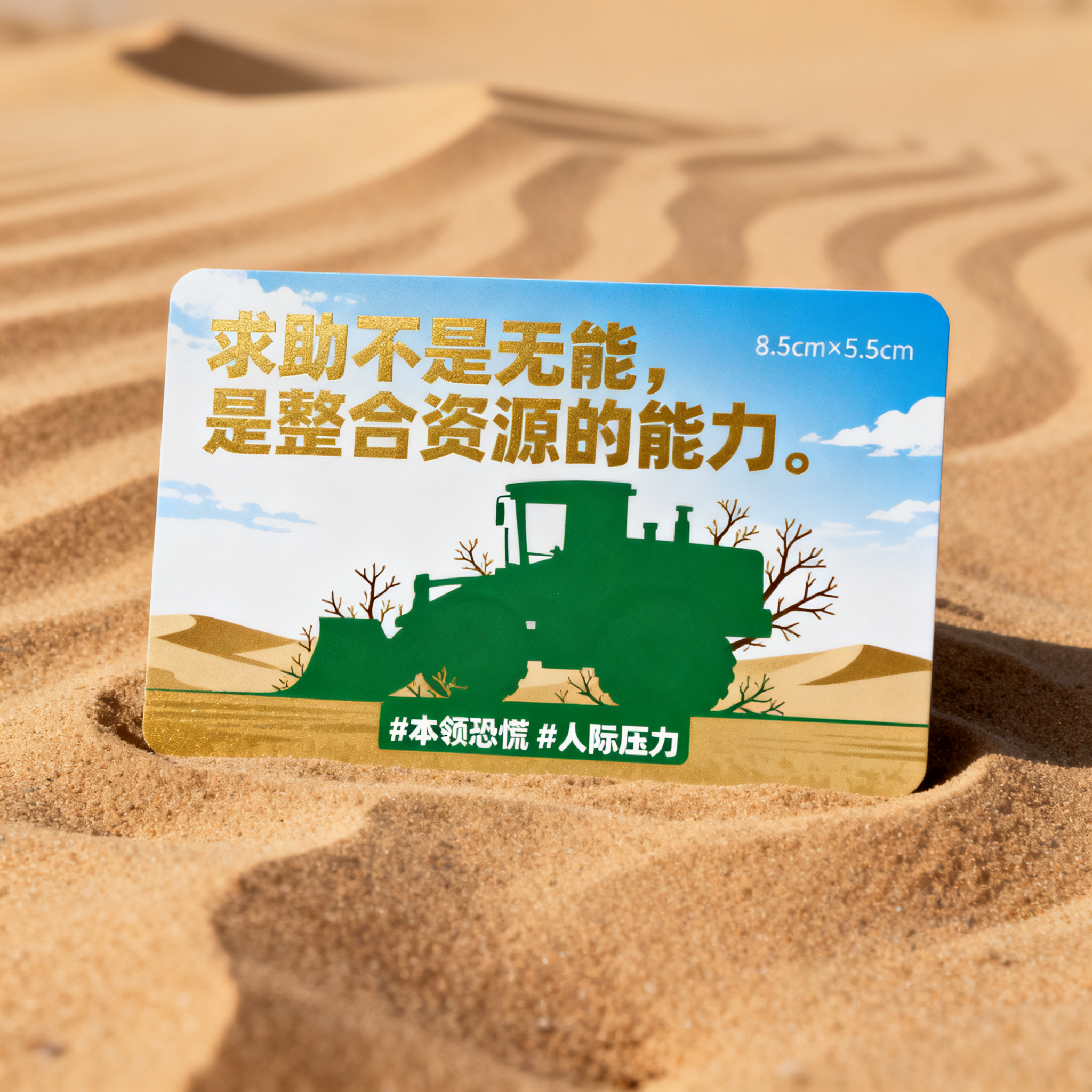 设计一张《胡杨心语·心理能量行动卡》卡片10借力打力的正面，整… - 图片创意预览
