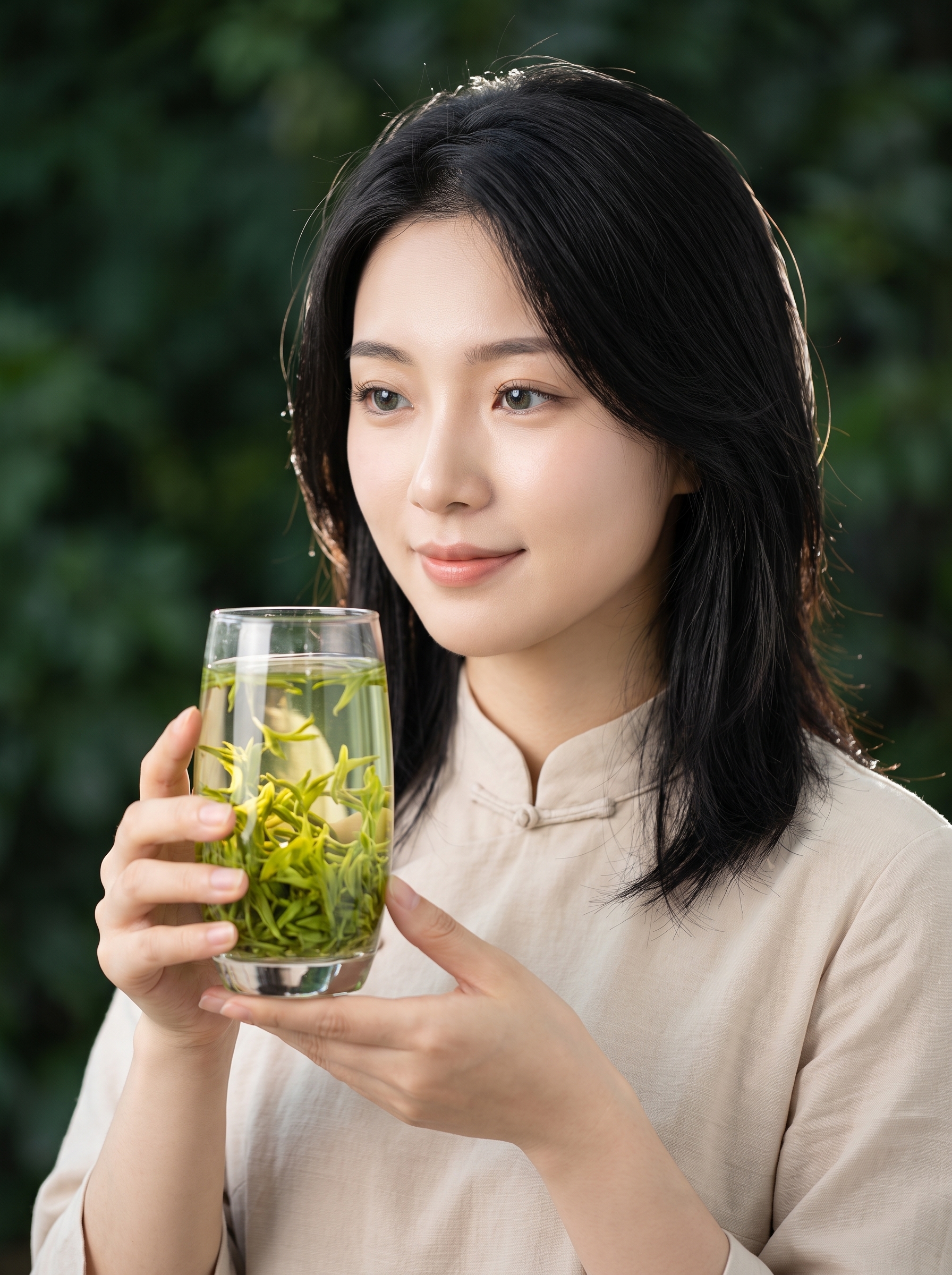 【主体保护指令】请保持参考图 1 中【苦丁茶玻璃杯】的款式、颜… - 图片创意预览