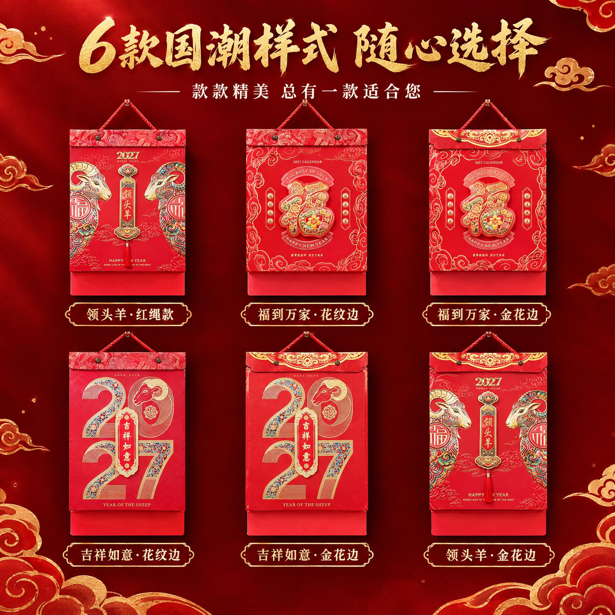 [主图-5] 多款式展示，突出产品有6种款式可选。 [统一基调… - 图片创意预览