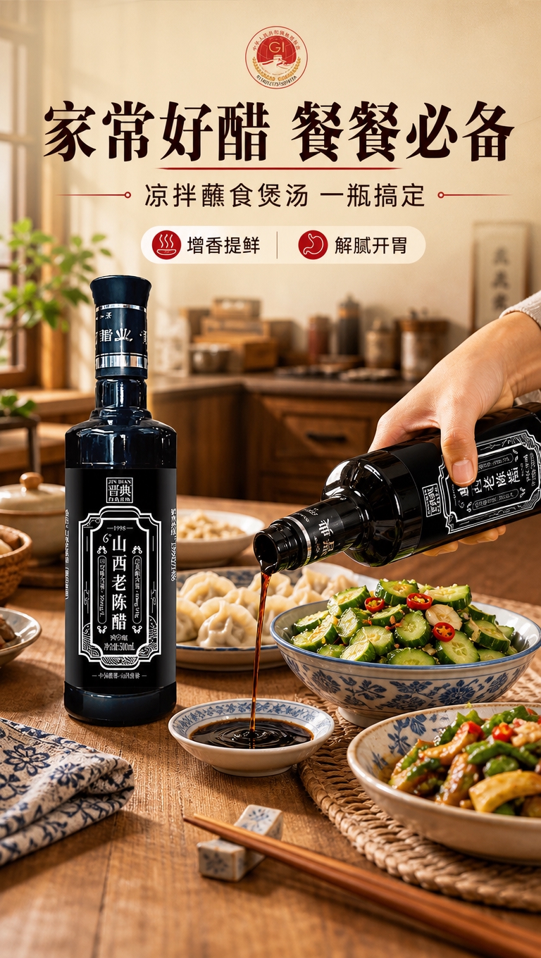 [商品] 使用【图1】晋典山西老陈醋500ml瓶装；保留黑色瓶… - 图片创意预览