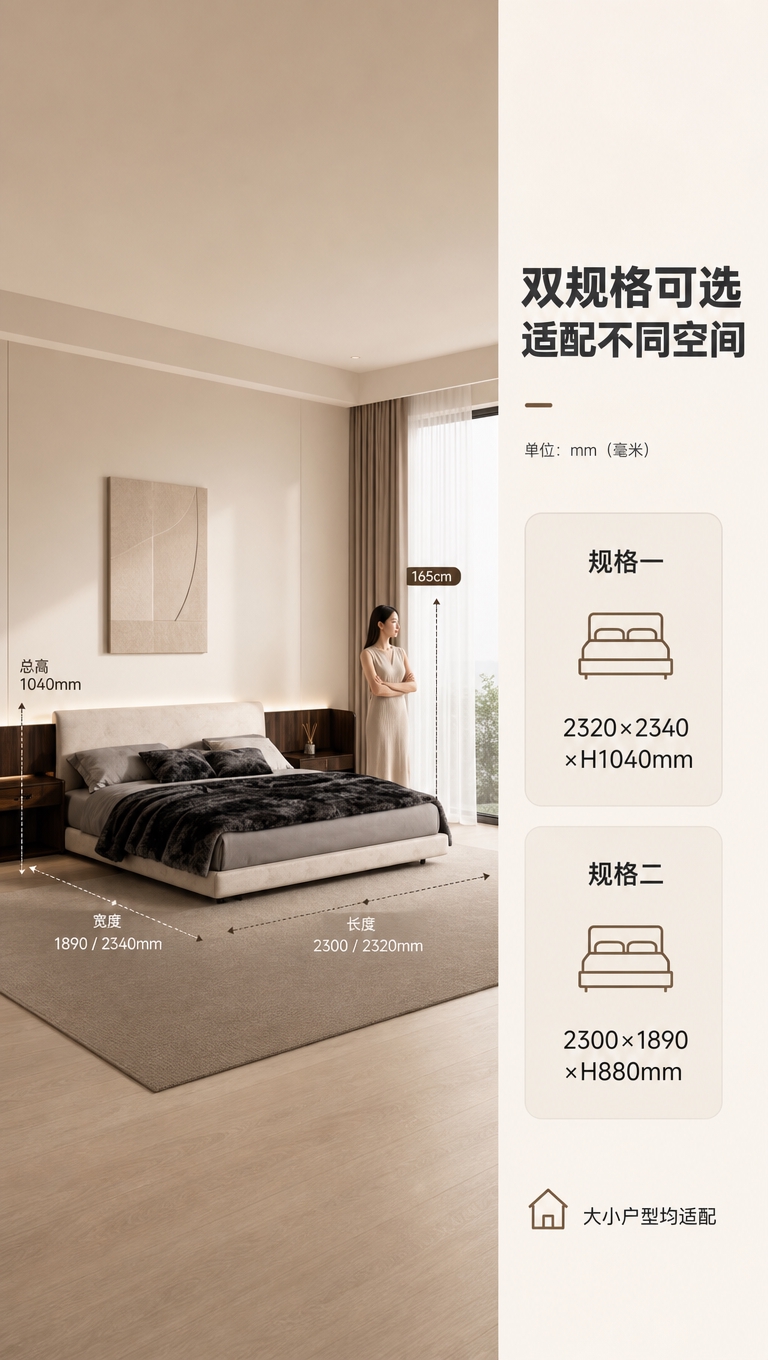 [商品] 使用【图1】意式简约箱体床，保留整体造型轮廓；商品处… - 图片创意预览