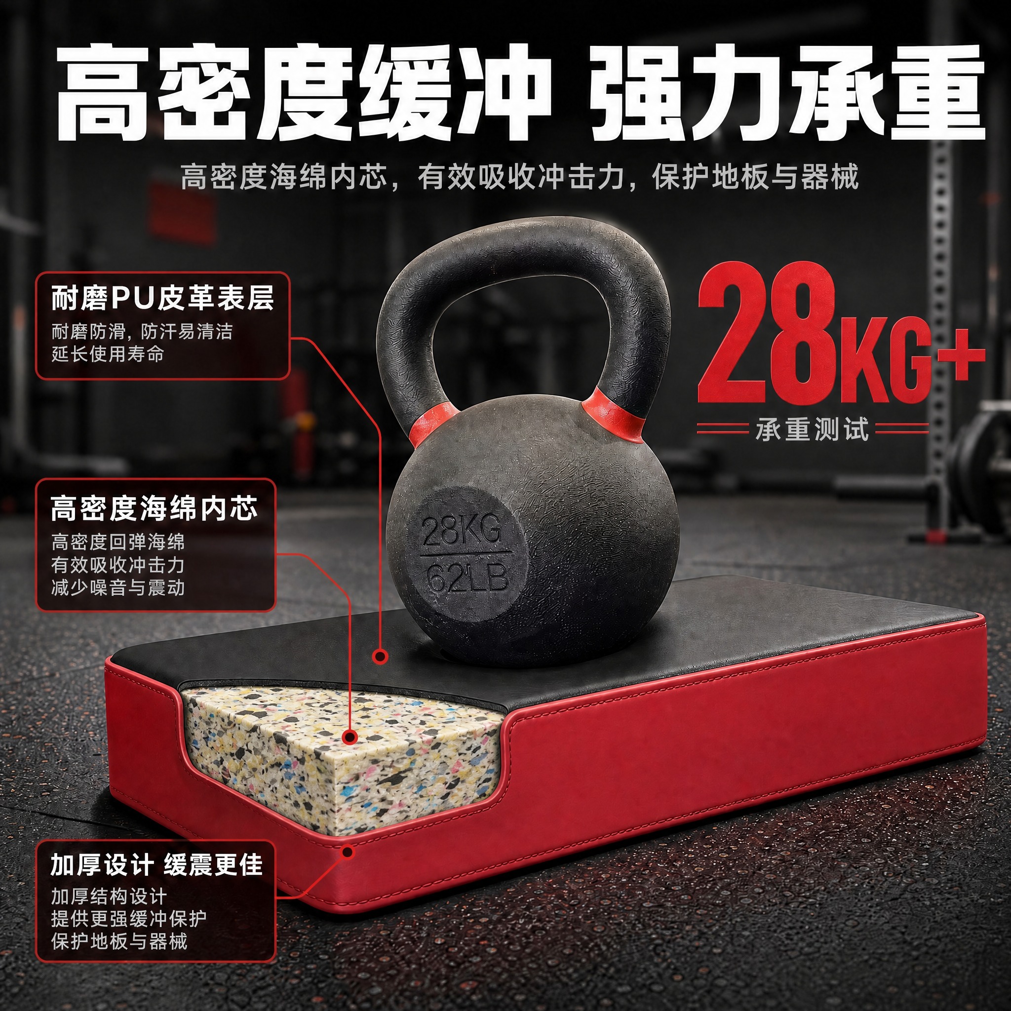 将图片中杠铃垫切开露出的米白色纯色海绵内芯，替换为彩色碎粒海绵… - 图片创意预览