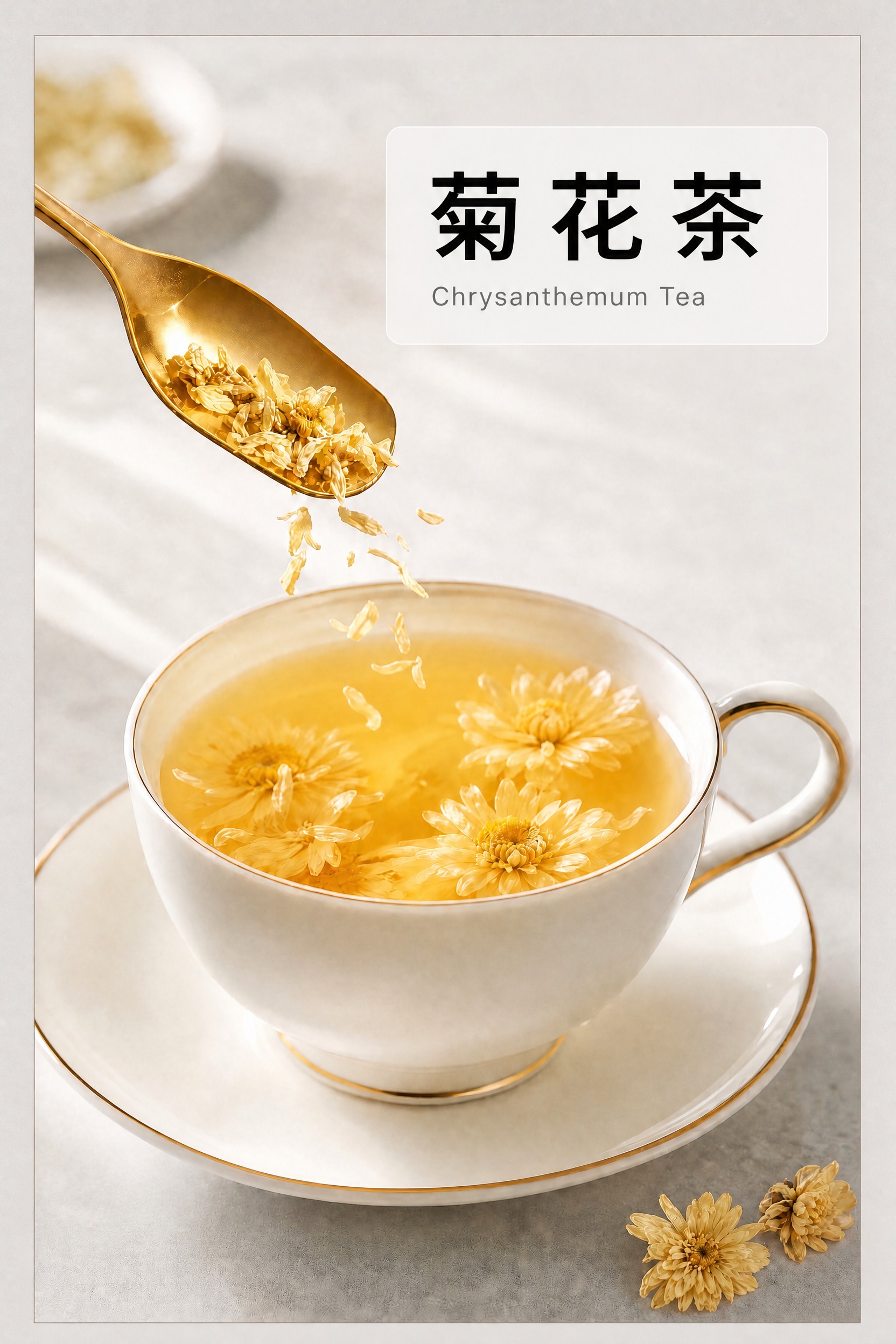 在原图基础上修改，统一茶名文字的排版布局和大小规格。主标题"菊… - 图片创意预览