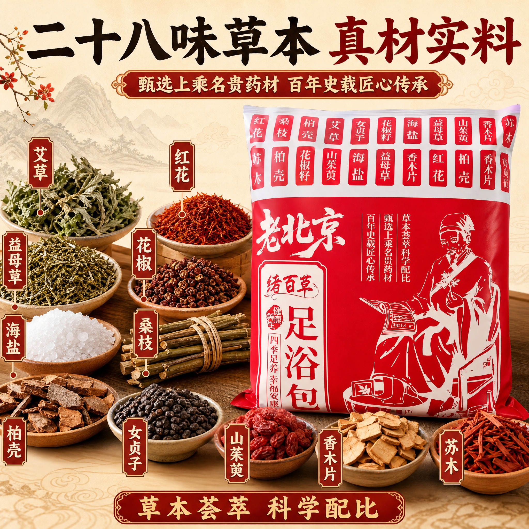 [主图-2] 核心亮点 二十八味草本配方功效展示。 [统一基调… - 图片创意预览