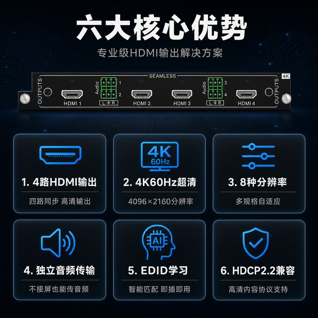 [商品] 使用【图1】HDMI无缝高清输出板卡HW-4OUT-… - 图片创意预览