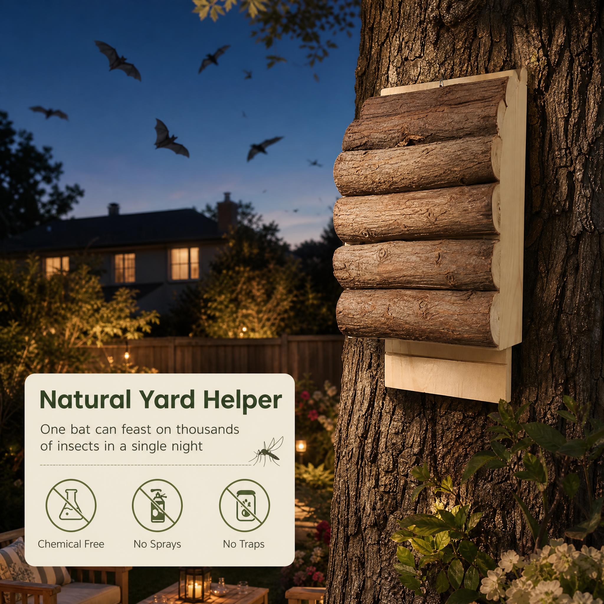[主图-5] Natural Log Bat Shelter… - 图片创意预览