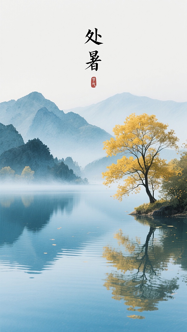 以处暑节气为主题的海报