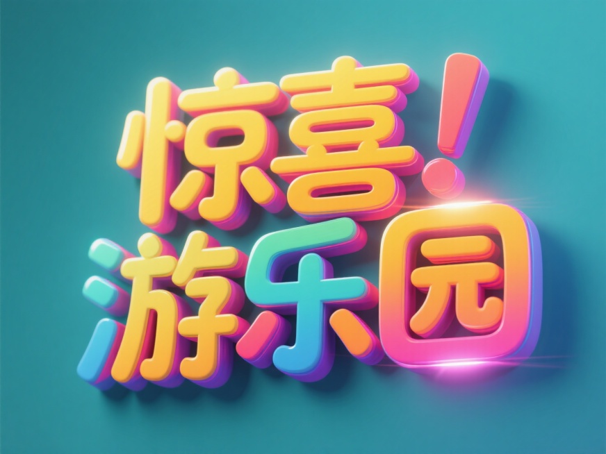 主体为立体字“惊喜游乐园”预览效果