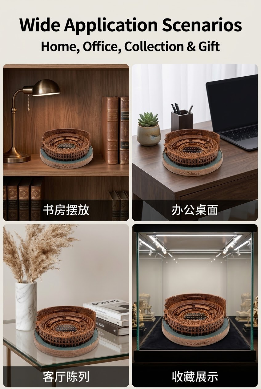 2:3 竖屏，多场景网格拼图版式，画面划分 4 个小方格：书房… - 图片创意预览