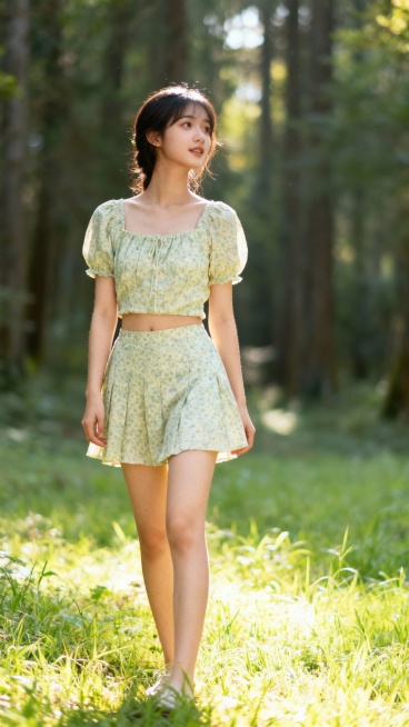 生成50张漂亮小姐姐全身照片，穿超短裙的，单张单张，不要合集预览效果