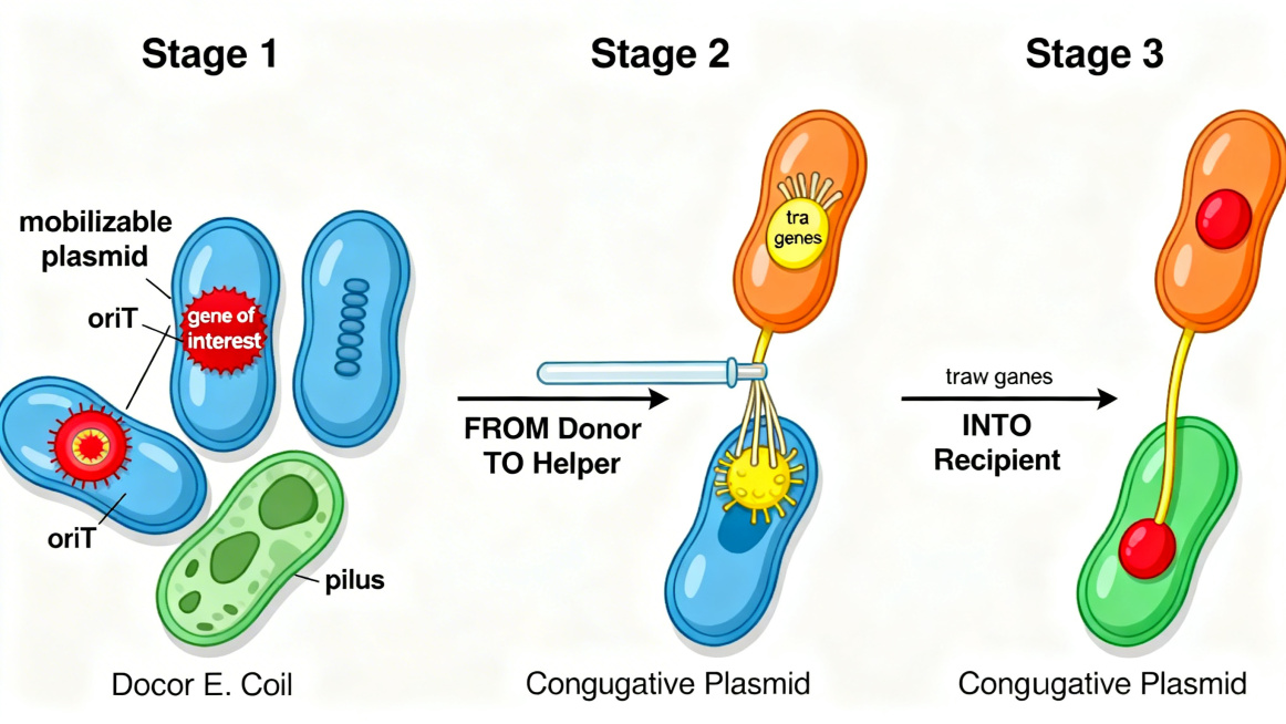 Ultra-detailed scientific illustration, flat vector style, showcasing the process of "Triparental Ma预览效果