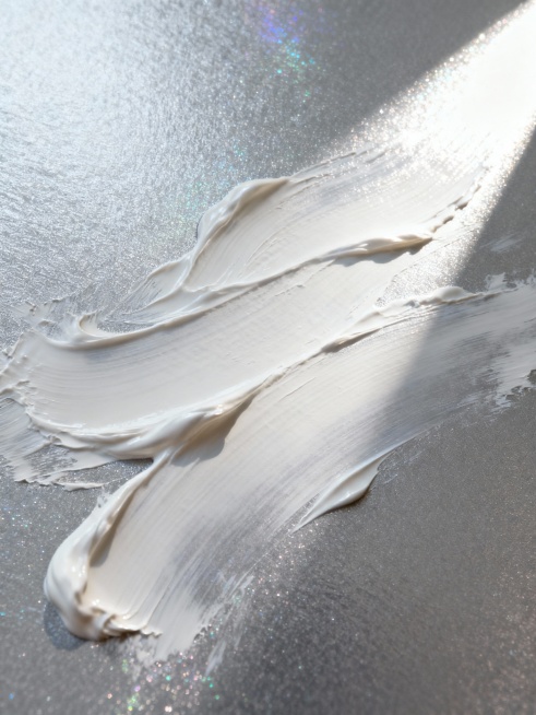 银色珠光背景，具有细腻的金属光泽和微妙的虹彩反光，整体呈现柔和的灰白色调，表面覆盖着大胆、流畅且富有动感的白色厚涂笔触纹理，笔触边缘柔和交融，具有油画般的厚重质感与肌理层次，光影从右上方斜射，在笔触隆起处形成明亮高光，凹陷处则有淡淡的阴影，营造出宁静而略带奢华的氛围，画面构图简洁，以大面积的珠光背景为基底，白色笔触作为主要视觉元素自由延展，整体风格抽象而富有艺术感。预览效果