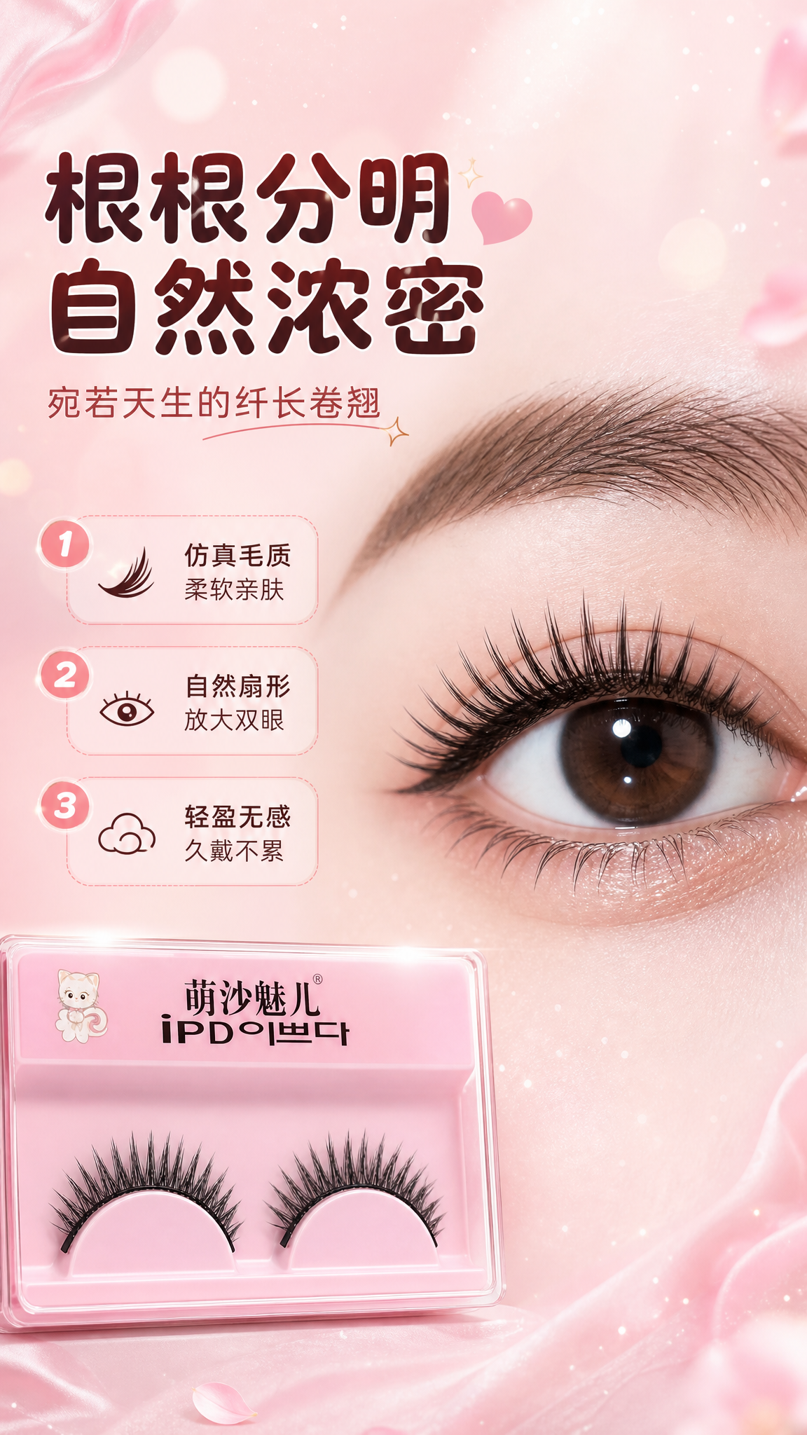 [商品] 使用【图1】萌沙魅儿假睫毛；保留假睫毛黑色、自然扇形… - 图片创意预览
