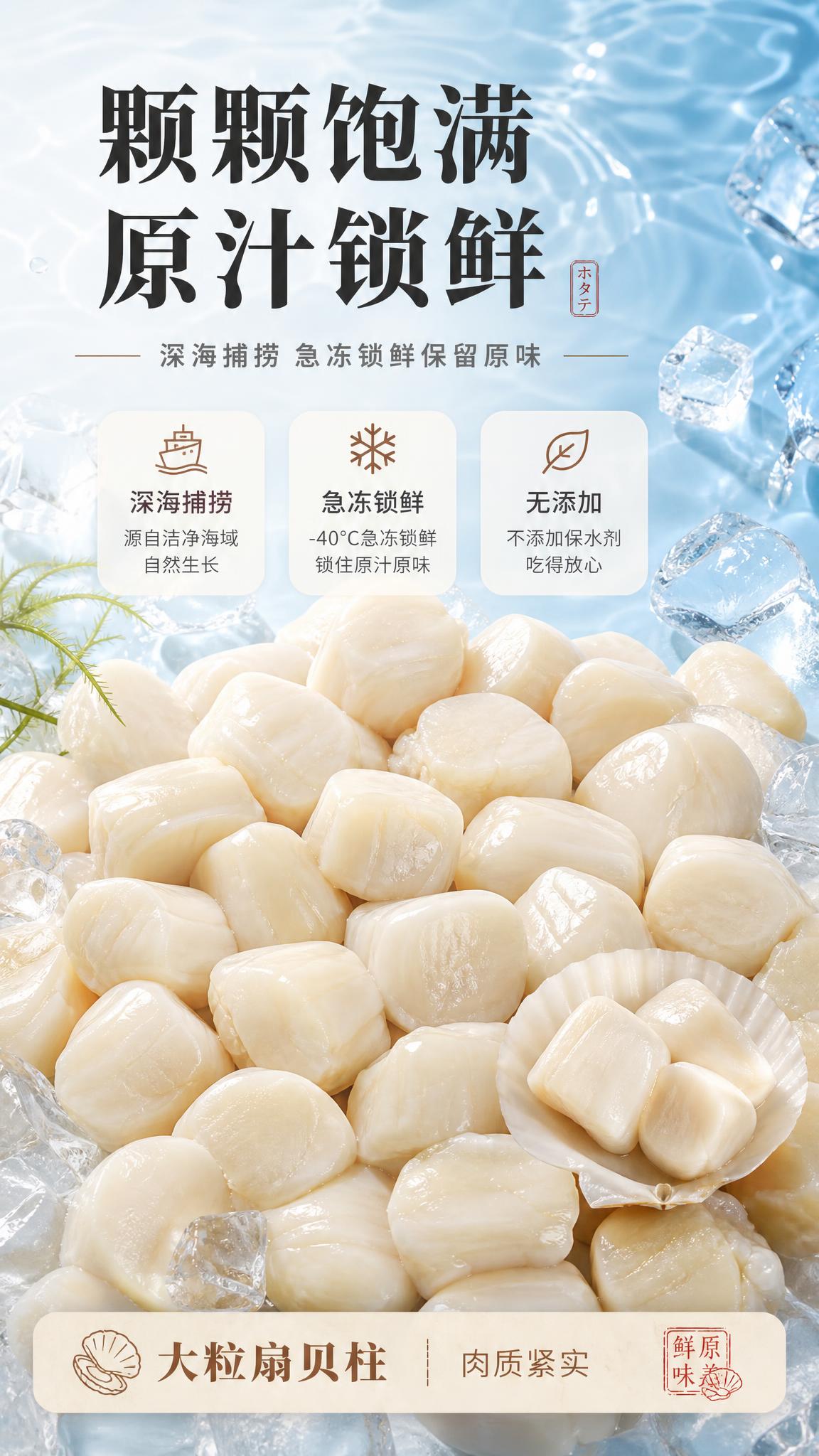 [商品] 使用【图1】原汁扇贝柱；保留扇贝柱米白色色泽、饱满颗… - 图片创意预览