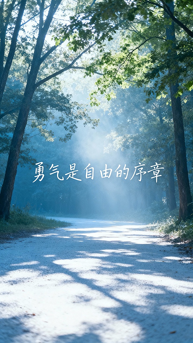 帮我生成20张清新自然风景与手写励志文字组合而成的图，画面包含蓝天碧海、绿草如茵、远山雪景、林间晨光等场景，每张图配以“好远藏在努力里”“勇气是自由的序章”“生活本真”“因为想跑，所以才要跑”“日子很长充满希望”“只要生机不灭总有抬头的日子”“人生一趟，积极向上”等简约手写字体，整体色调以蓝、绿、白为主，呈现宁静治愈、充满哲思的日系清新风格视觉日记。