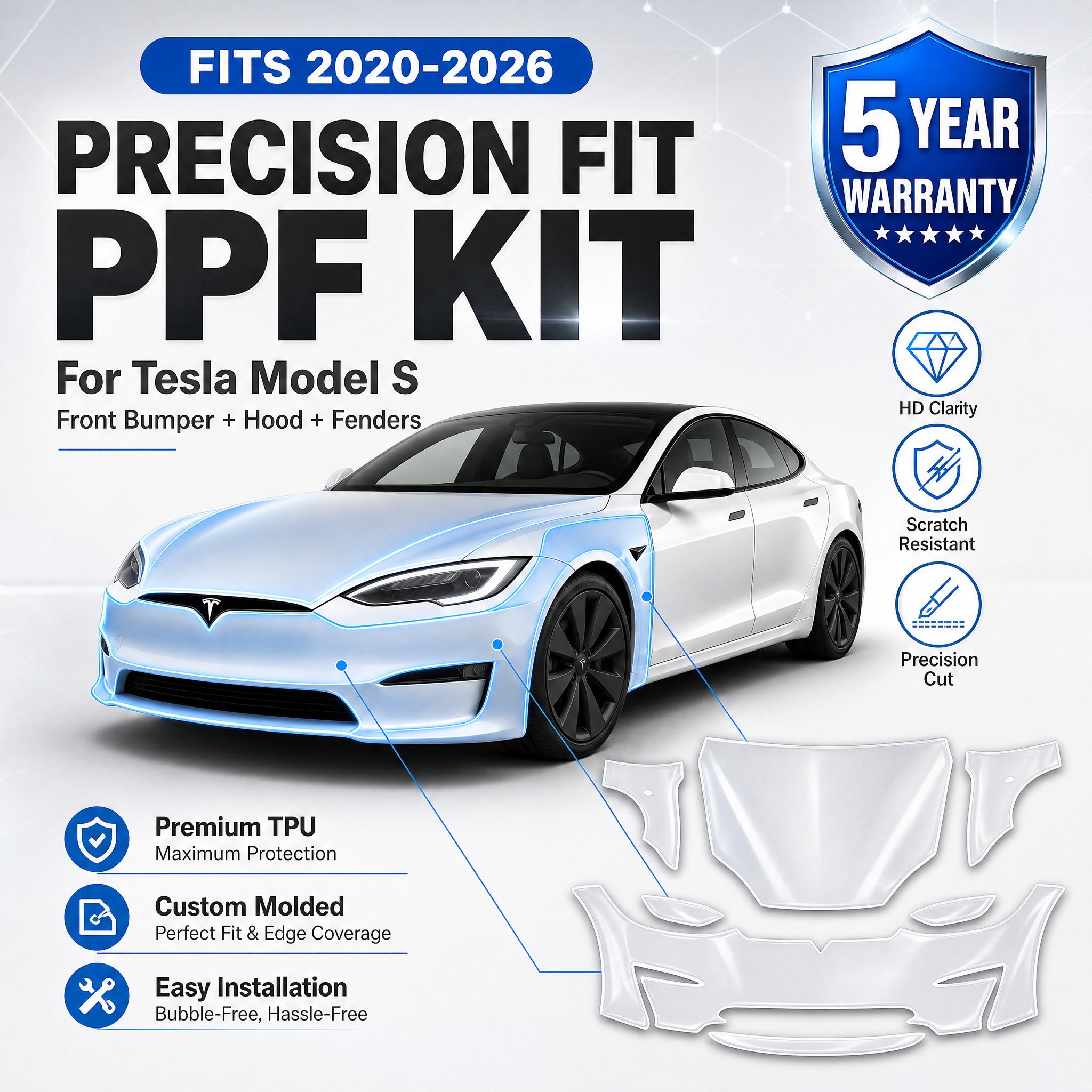[单张主图] Tesla Model S 精准贴合 PPF 漆… - 图片创意预览