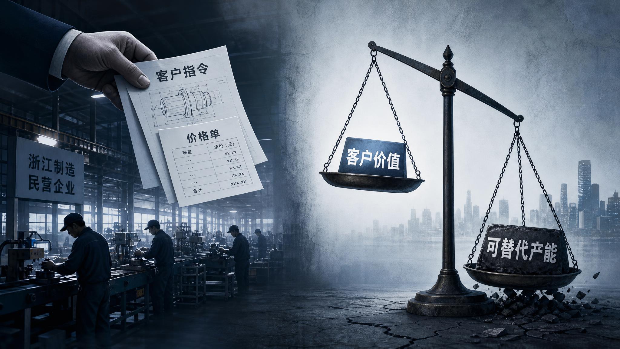 微信公众号文章插图，商业财经风格，画面左侧是一家浙江民营企业的… - 图片创意预览