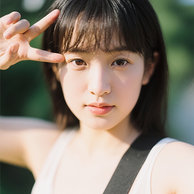 清新柔和的动漫风少女，自然光线下展现温柔与纯真。