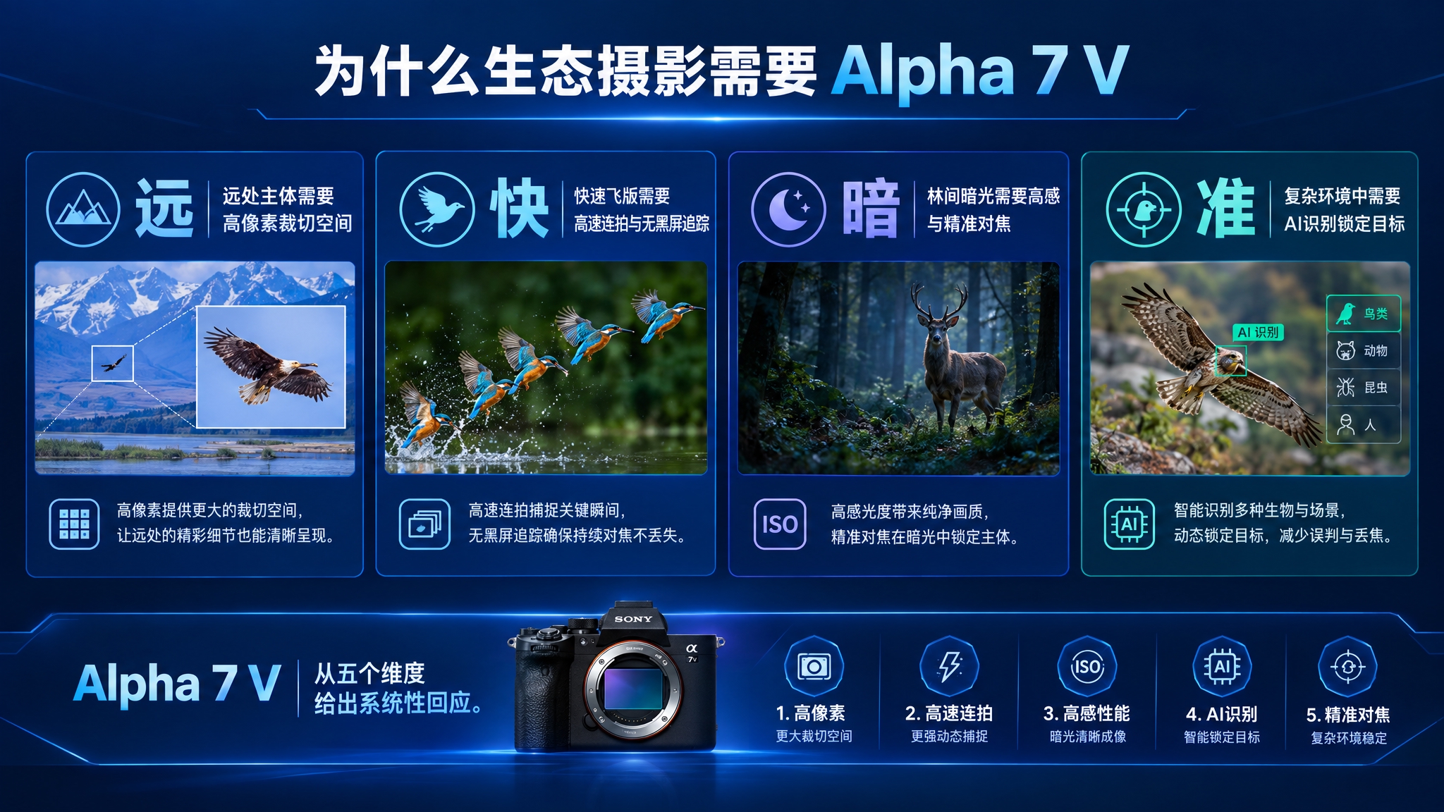 PPT内容页，16:9横版。标题"为什么生态摄影需要Alpha… - 图片创意预览
