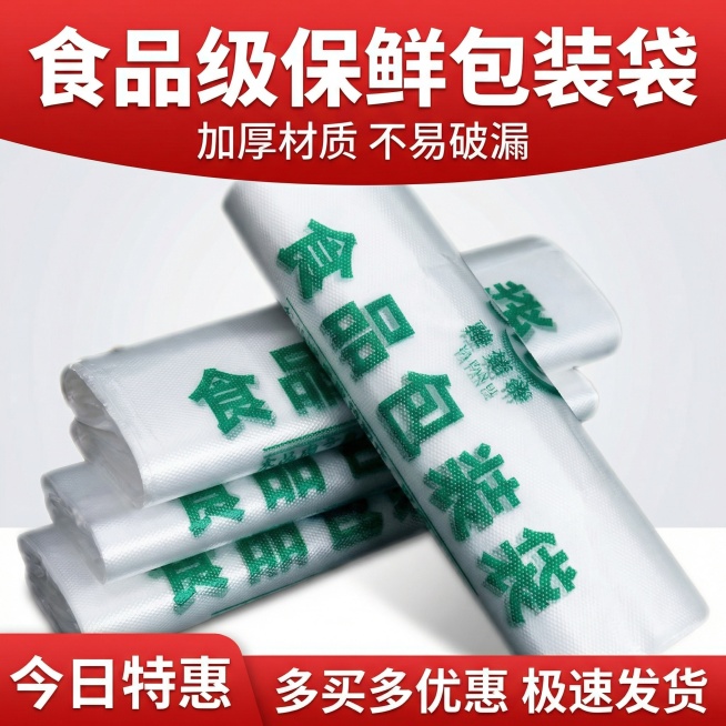 我的产品是食品包装袋，帮我做50张拼多多风格的主图预览效果