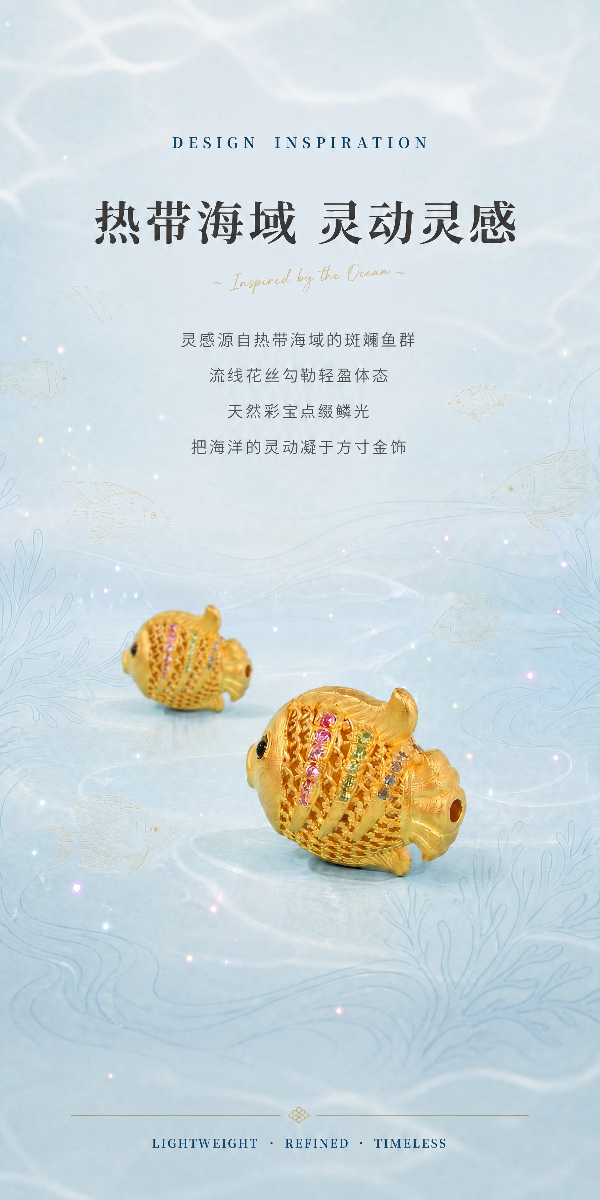 [商品] 使用【图1】花丝热带鱼尾部角度原图，在画面中放置两个… - 图片创意预览