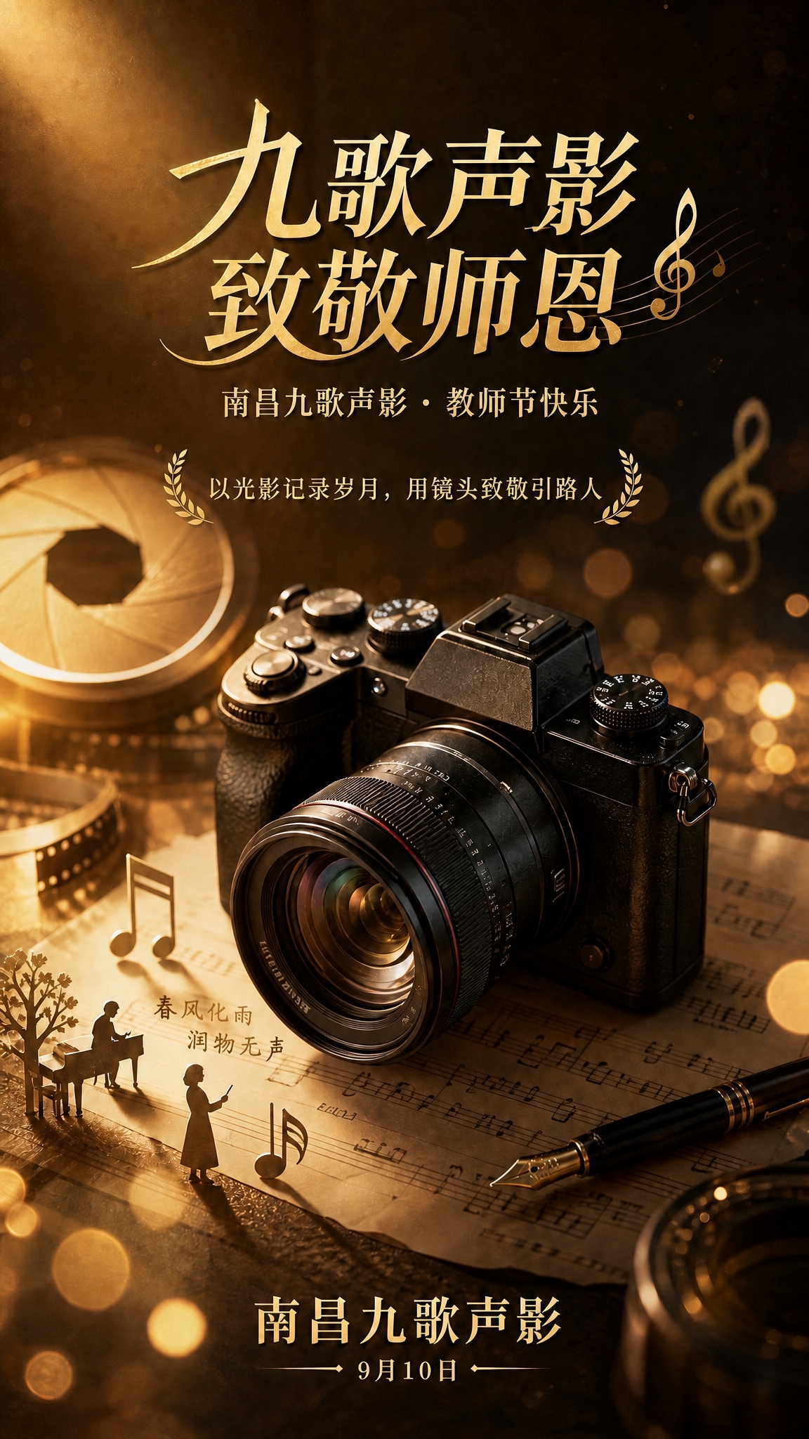 基于原图进行修改：1. 将主标题第一行的"九歌声里"替换为"九… - 图片创意预览