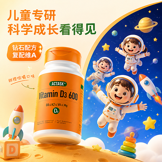 软3D风卡通宇航员遨游太空，搭配童趣玩具与星球元素，营造梦幻科技感，传递儿童成长的趣味与科学性。