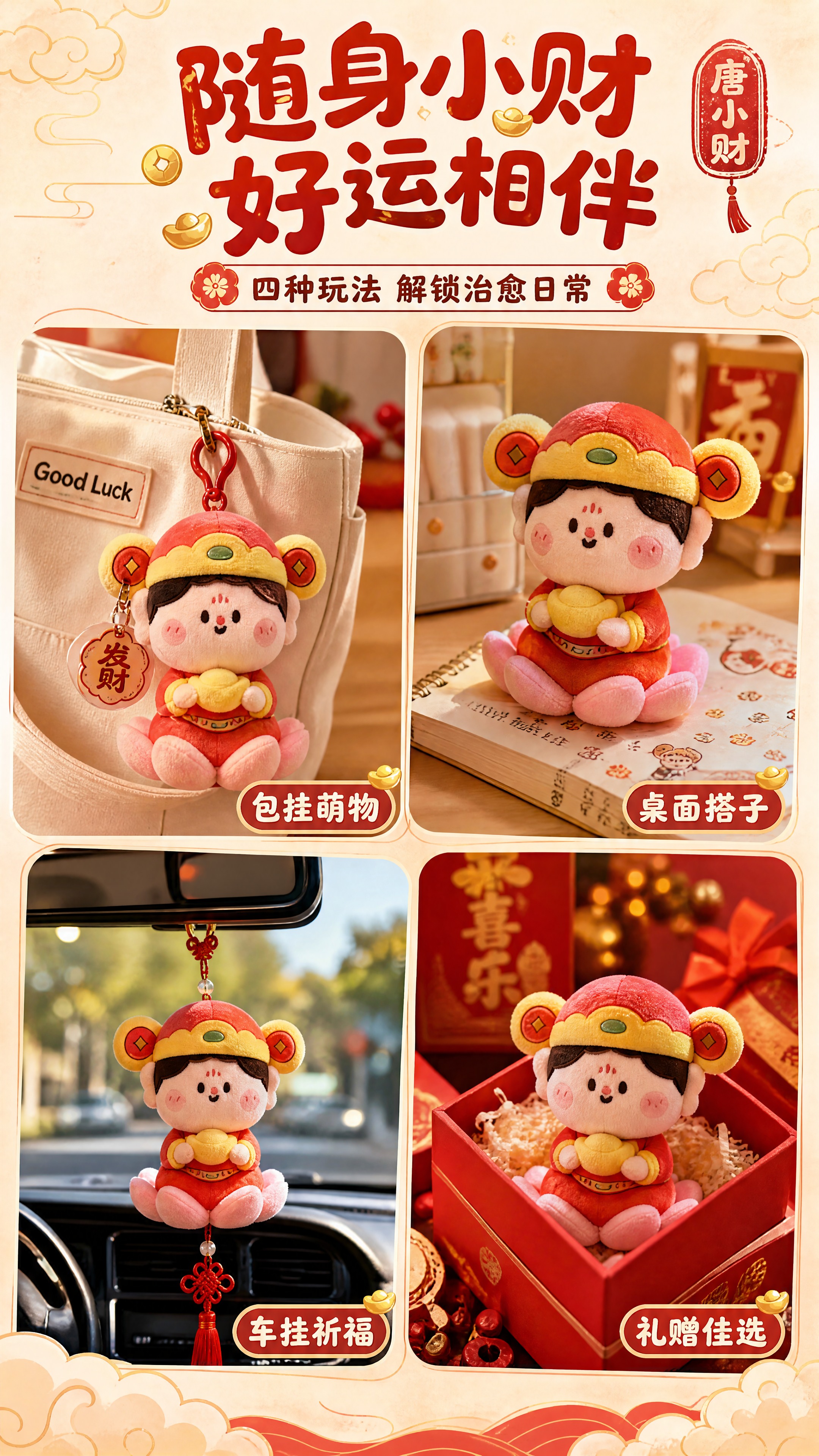 [商品] 使用【图1】唐小财玩偶及系列角色图；保留唐小主、唐小… - 图片创意预览