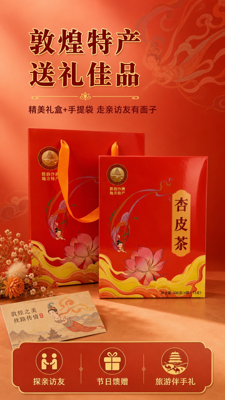 [商品] 使用【图7】敦韵沙洲杏皮茶礼盒+手提礼袋组合（红色礼… - 图片创意预览
