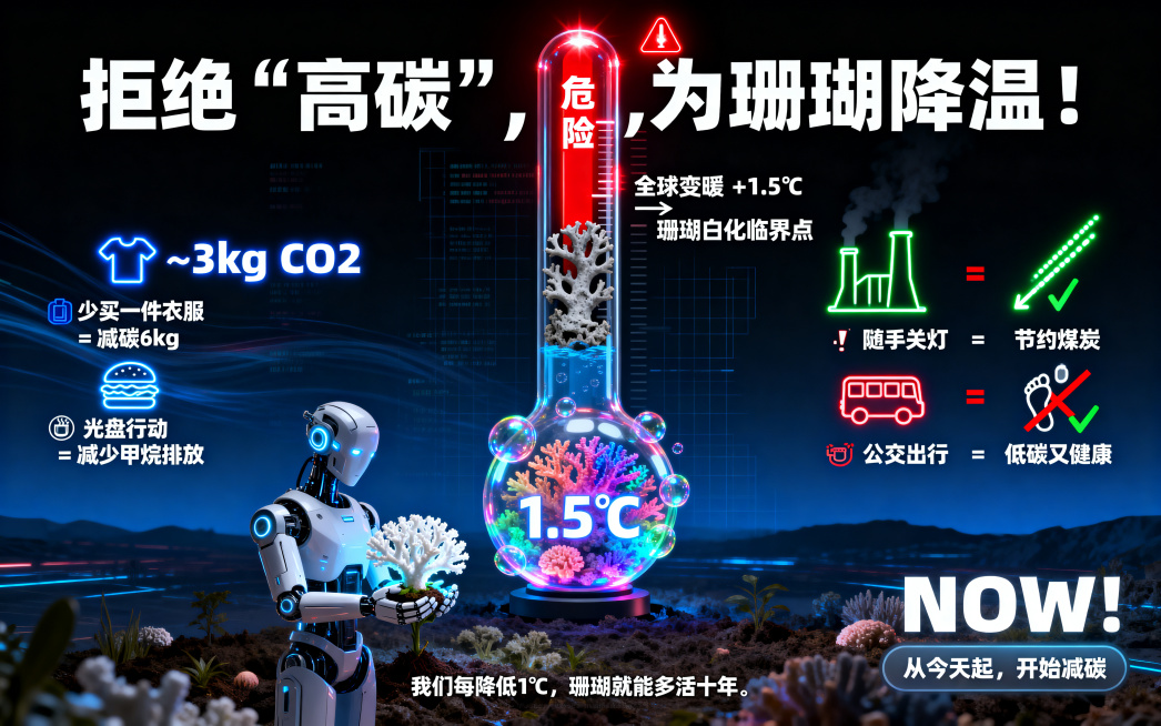 数码科幻风格海报，深蓝渐变到黑色背景，背景带有隐约流动数据和科技感网格线。画面中心是一个巨大的发光的温度计，水银柱是红色的并即将顶破顶部，红色水银柱升至"危险"刻度，带有发光和红色警报闪烁感。温度计内预览效果