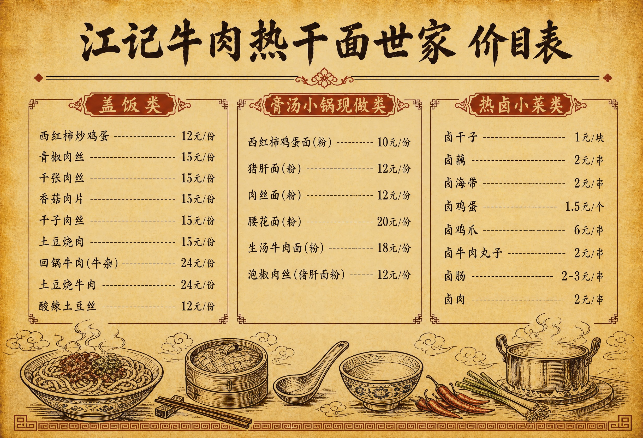 在参考图99的价目表上做局部添加：在画面最底部增加一条横向的面… - 图片创意预览