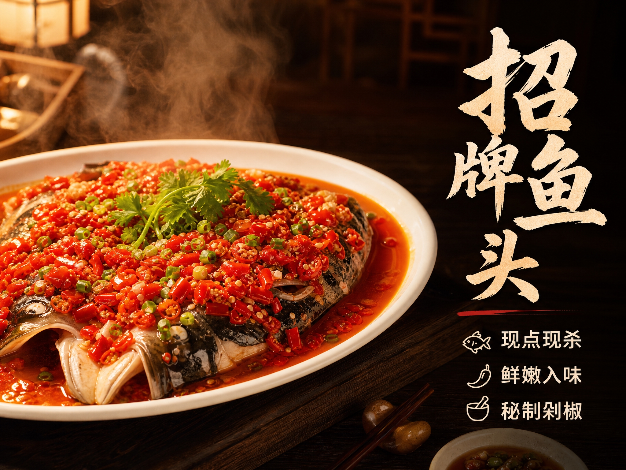 [主图-2] 核心招牌菜展示 招牌鱼头特写 信任背书 [统一基… - 图片创意预览