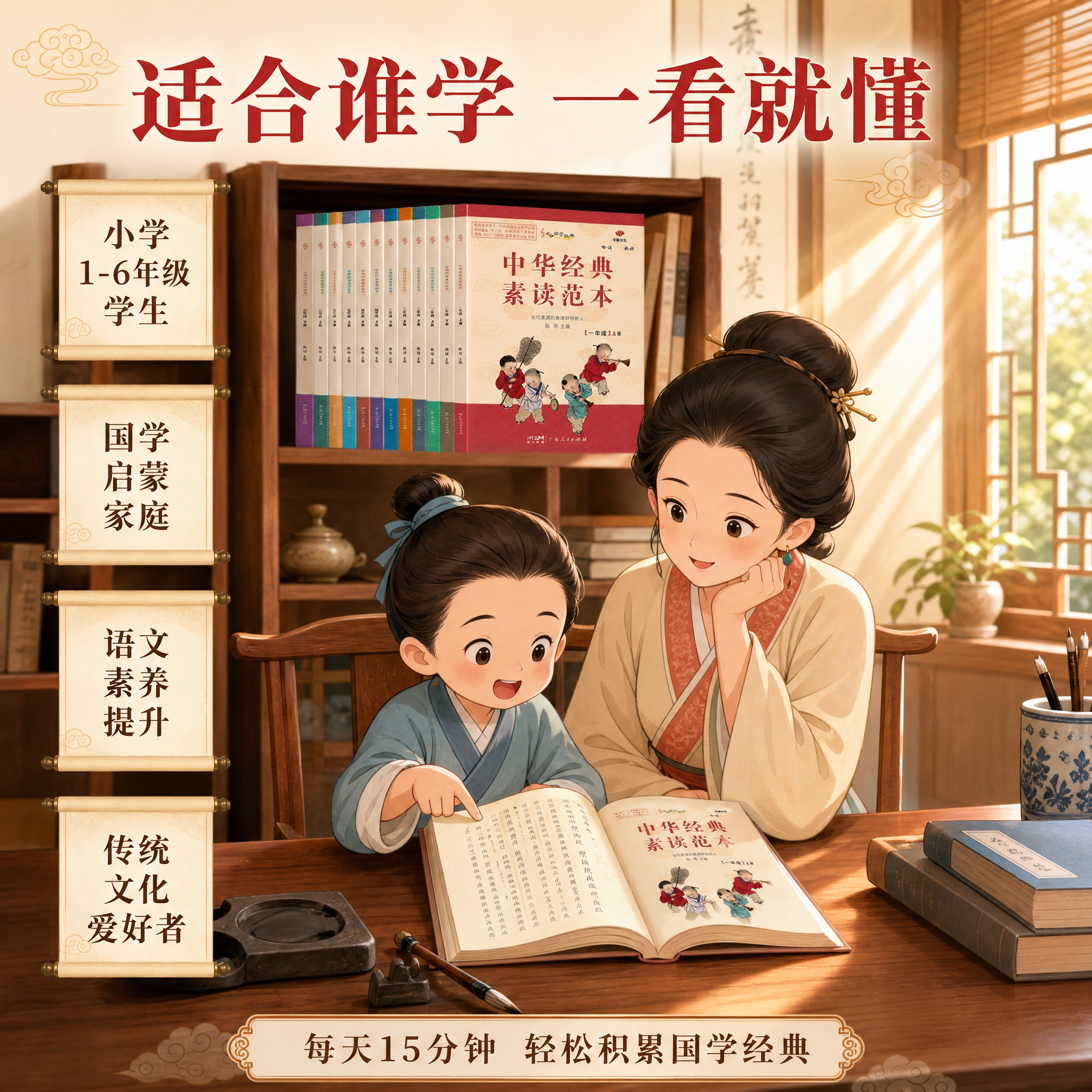 [主图-5] 适配人群与使用场景 亲子共读学习场景 [统一基调… - 图片创意预览
