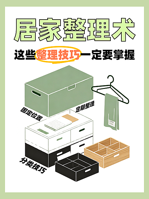 白绿色简约风居家整理小红书封面